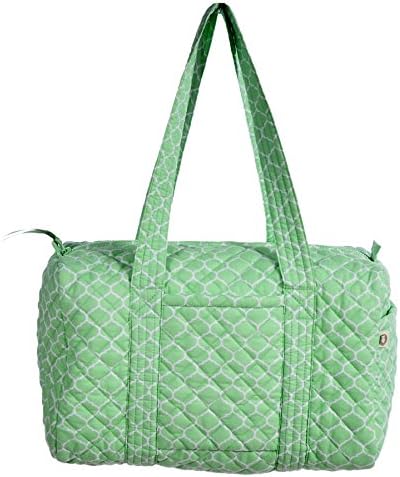 Quilted Koala Women's Small Travel Carry-On Size Duffel Bag Happy Brights Mint Green Wire