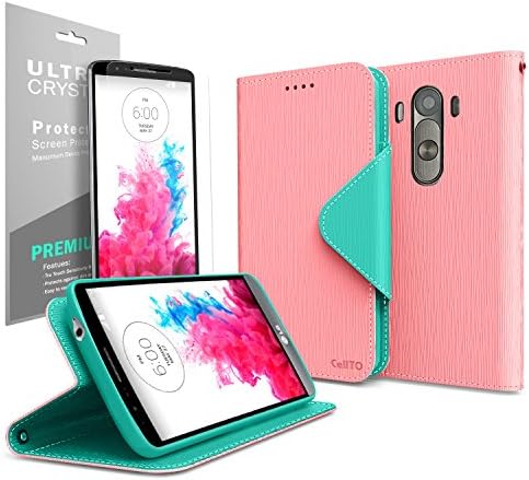 Cellto LG G3 Premium Wallet Case with Reversible Magnetic Flap [ Cotton Candy ] Diary Cover /w Premium HD Clear Screen Protector (Ver. 2014) - With Life Time Warranty