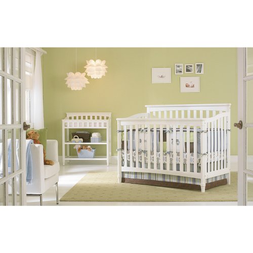 Europa Baby Geneva Convertible Crib, White Cribs & Nursery Beds Furniture