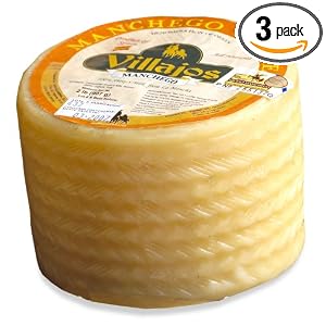 Villajos Young Manchego Cheese, 17.6-Ounce Packages (Pack of 3) by Villajos