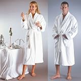 Bademantel-DeLuxe, Größe: S, Farbe: Weiss, 100% Baumwolle, mittellang, schweres Frottier: 680 gr/qm