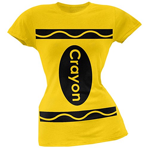 Halloween Crayon Costume Yellow Juniors T-Shirt