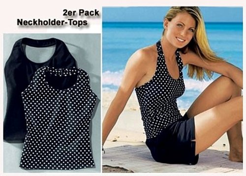 2 Stück Sport Fitness Top mit Innen-BUSTIER ohne BH tragbar