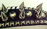 19 Inch Black Leather Spiked Dog Collar 1 Spikes