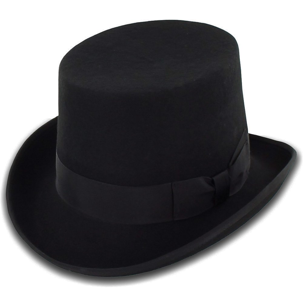 Belfry Topper 100 Wool Satin Lined Men’s Top Hat in Black Available in