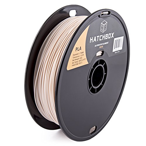 HATCHBOX 3D PLA-1KG1.75-720C PLA 3D Printer Filament, Dimensional Accuracy +/- 0.05 mm, 1 kg Spool, 1.75 mm, Beige