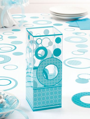 Set of Six Teal Circle Centerpieces