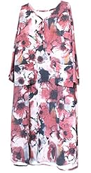 V-neck Cotton/Linen Long Sleeves Slit Floral Print Full Length Maxi Dress 