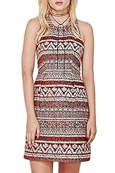 Fit-and-Flare Sleeveless Pleated Fall Cotton/Polyester Skater Dress 