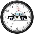 Police Car 1 Wall Clock by WatchBuddy Timepieces (Slate Blue Frame)