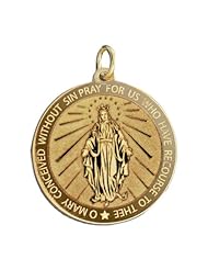 Miraculous Medal - Available in 14K Yellow Gold, White Gold, and Sterling Silver