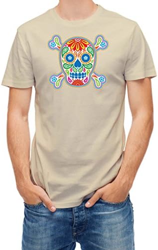 T-shirt Flower Power Skull Cream L