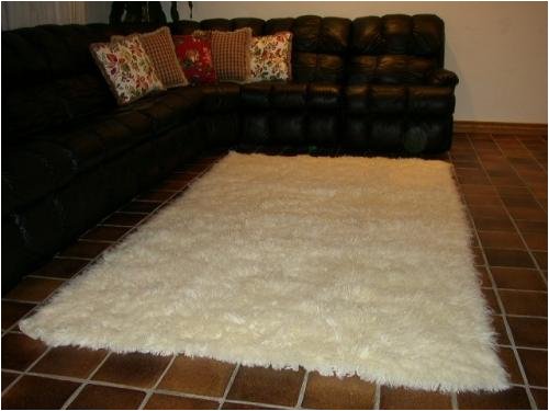 Greek Flokati 1300gram Hand Woven Wool Rug 5'x8'  Natural White