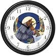 Mommy & Baby Bunny Rabbit Watching Moon from Bedroom Window - from Hush Little Baby by Artist: Sylvia Long Wall Clock by WatchBuddy Timepieces (Black Frame)