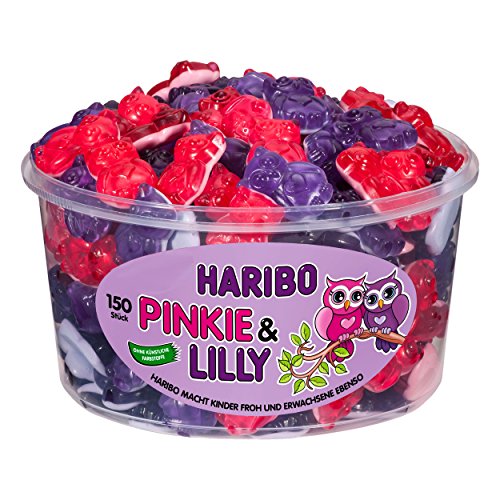 Haribo Pinkie & Lilly, Gummibärchen, Weingummi, Fruchtgummi, 150 Stück, 1200g Dose