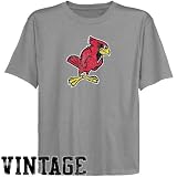 NCAA Illinois State Redbirds Youth Ash Distressed Logo Vintage T-shirt