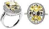 Lucia's 8.5 CT CZ Canary Cocktail Ring