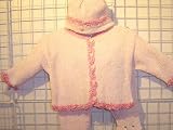 Cpk7, Any One Looking for a Gift for Little Girl, Please Look At the Following, Knitted on Hand Knitting Machine Baby Pink Chenille Then Finished By Hand Crochet with Regular Pink Cardigan Sweater, Pant Hat Set Available in Sizes: