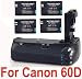 Canon BG-E9 Battery Grip for EOS 60D + 4X LP-E6 Battery