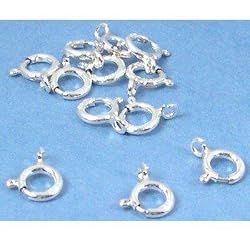 12 Sterling Silver Spring Ring Clasps Necklace 5.5mm