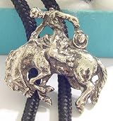 Silver Tone BOLO TIE Cowboy HORSE WESTERN NECKLACE