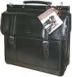 Mancini Black Double Flap Leather Briefcase Laptop