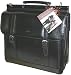 Mancini Black Double Flap Leather Briefcase Laptop