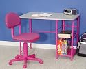Study Center Student Computer Desk and Chair in Pink/Gray By Studio RTA Furniture