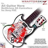 Big Kiss Red on White Skin by WraptorSkinz TM fits All Sony PS2 Guitar Hero SG Guitar Controllers (GUITAR NOT INCLUDED)