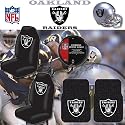 NFL Oakland Raiders Car Seat Covers, Floor Mats and Steering Wheel Cover Set with Bonus CD Wallet