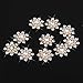 Beautiful Bead 10 pcs Faux Pearl Rhinestone Flatback Buttons Embellishments