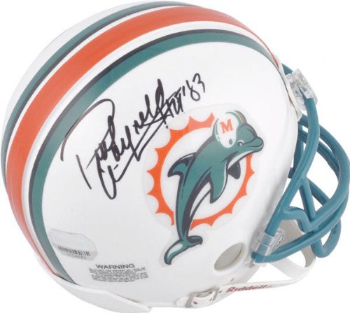 Paul Warfield Miami Dolphins Autographed Mini Helmet with Hall of Fame 1983 Inscription