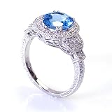 2.55 Carat 14KWG Blue Topaz Filigree Ring