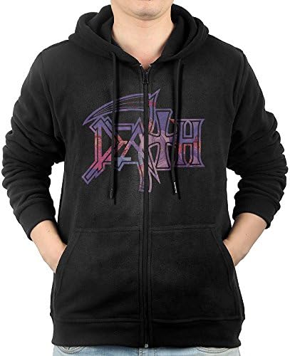 Mens Chuck Schuldiner Death Metal Band Logo Full-Zip Hooded Sweatshirts