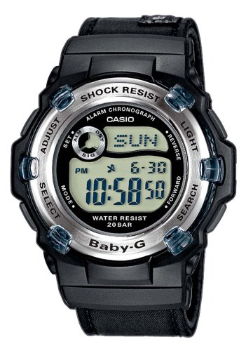 CASIO Baby-G BG-3002SV-1ER - Reloj de caballero de cuarzo, correa de textil color negro (con cronómetro, alarma, luz) CASIO Baby-G BG-3002SV-1ER - Reloj de caballero de cuarzo, correa de textil color negro (con cronómetro, alarma, luz)