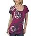 Mossimo  Black: Tissue Keyhole Top - Pink Comb Print