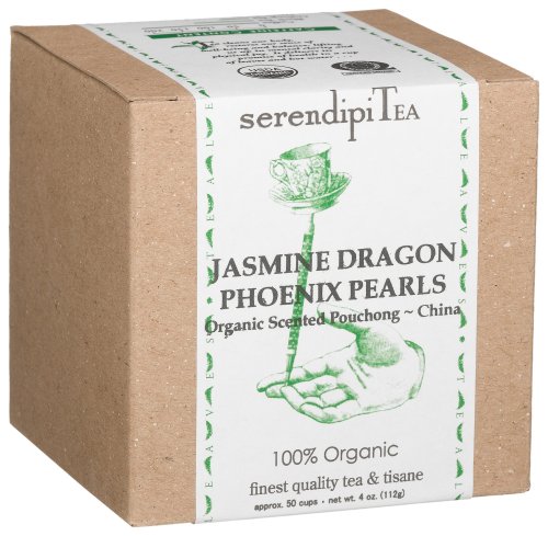 SerendipiTea Jasmine Dragon Phoenix Pearls, Organic Scented Pouchong Tea & Tisane, China, 4-Ounce Boxes (Pack of 2) by SerendipiTea
