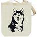 Canvas Tote Bag Beige " Siberian Husky FACE SPECIAL GRAPHIC " Dogs