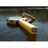 Bongo Water Bounce Platform-13' with Slide and Log Color: Sand and Forest Green