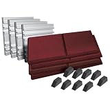 Auralex TRUGENBUR TruTrap Genesis System: 4- 2'x4'x3 TruPanels in Burgundy; 32- 3 TruSpacers; 4- 21 3/4x21 3/4x2 3/4 Q'Fusor Diffusors in White (Paintable with a Water-based Paint); 2- Tubes of Tubetak Pro Adhesive