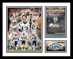 New England Patriots NFL Framed Photograph Super Bowl XXXIX 39 Champs Milestone Collage