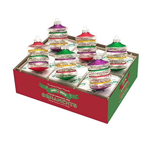 RADKO Shiny Brite Christmas Carnival Lanterns with Tinsel Ornaments