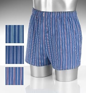 3 Pack - Authentic Woven Pure Cotton Assorted Boxers By Marks and Spencer
