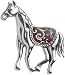 Jewelry : Sterling Silver Coral Inlay Horse Pin