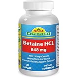 Betaine HCL 648 mg 250 Capsules by Nova Nutritions