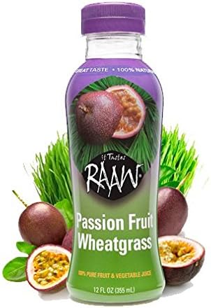 Raaw Passionfruit Wheatgrass, 12 Fluid Ounce (Pack of 6)