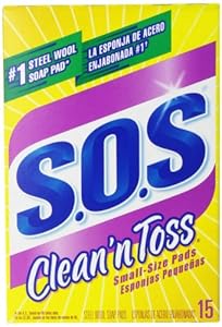 S.O.S. Clean 'n Toss Steel Wool Soap Pads, 15-Count Boxes (Pack of 6)