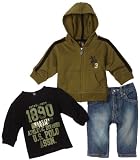 U.S. POLO ASSN. Baby-Boys Newborn 3 Pack Hoodie Jean Set