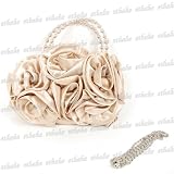 Floral Makeup Bag Handbag Purse Clutch Gold Tote