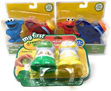 Sesame Street Elmo and Cookie Monster with Airplanes Bundle - Stocking Stuffer or Gift Set w/ Bonus Crayola Easy Grip Marker Or Crayon, 3 Item Bundle